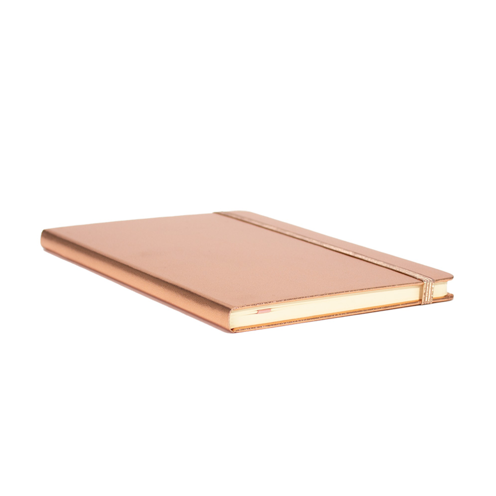 LIBRETA TAPA DURA ENCOBRIZADA 14X21 CM
