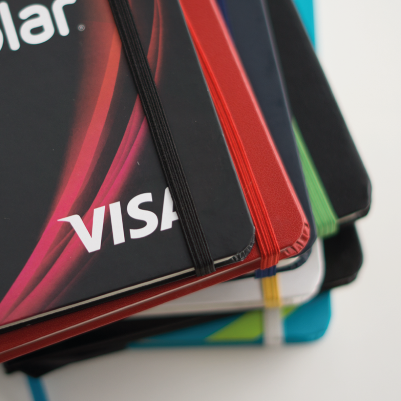libretas corporativas personalizadas con elastico impresa full color