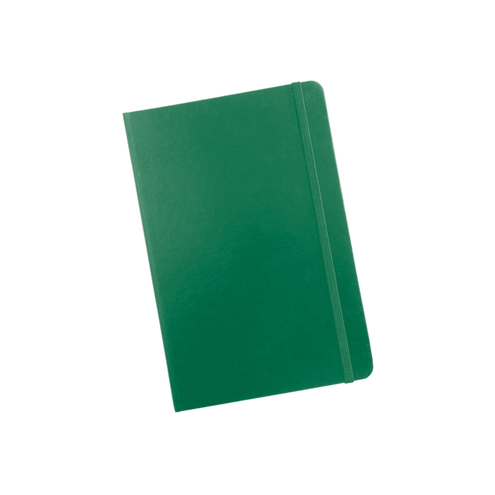 Libreta símil cuero verde cuadriculada